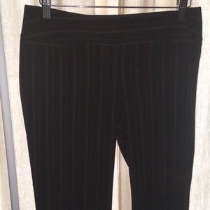 Black dress pants with Brown pin stripes